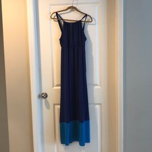 Blue color blocked Maxi